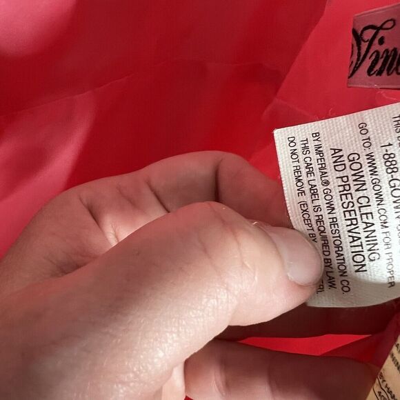 Da Vinci Dress Womens 14 Pink Satin Gown Embellished Long Formal Fairy V Neck - Picture 5 of 16